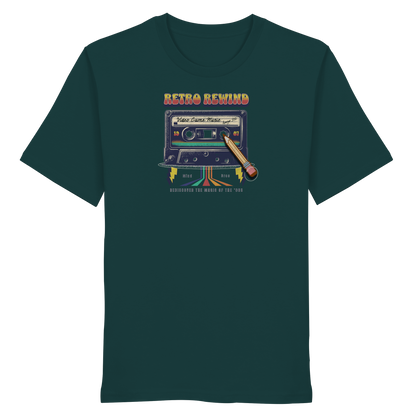 Cassette Tape Retro Rewind - Organic Shirt